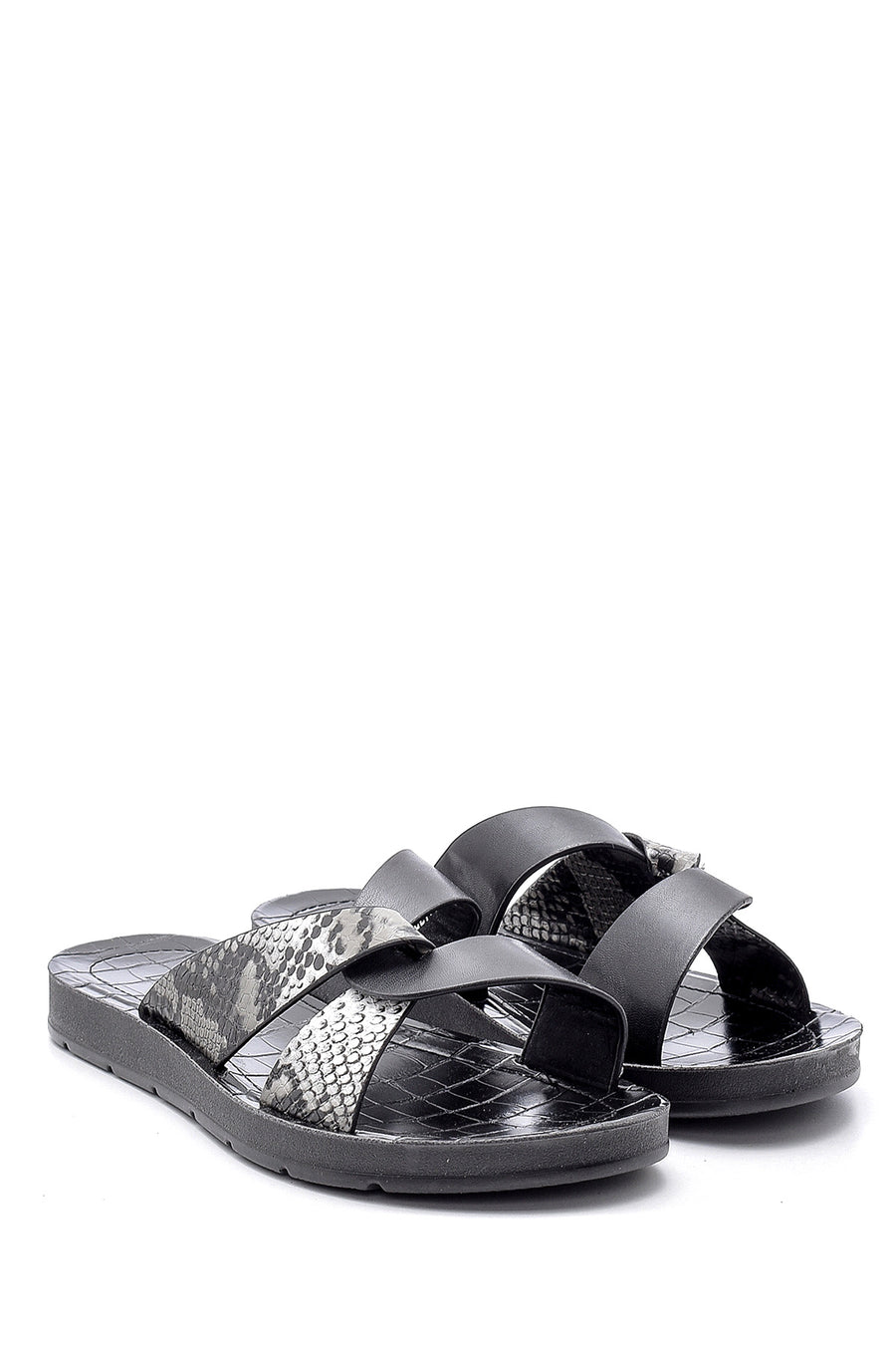 Women's Snakeskin Patterned Slippers