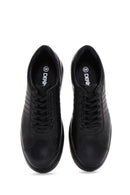 Men's Black Leather Casual Sneaker | Derimod