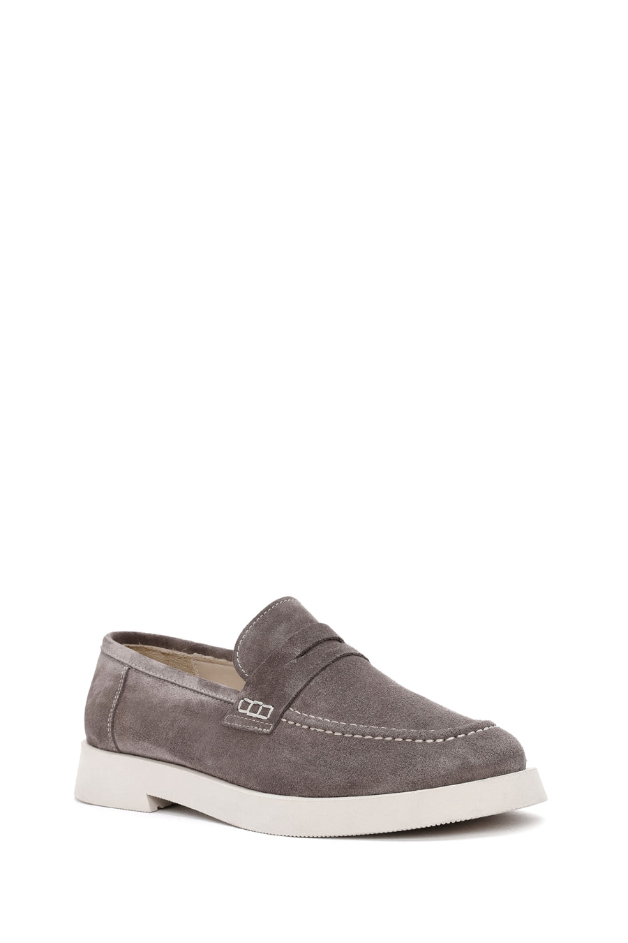Kadın Vizon Süet Deri Maskülen Loafer