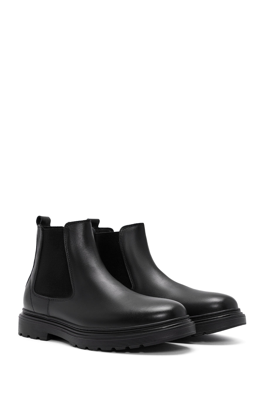 Men's Black Leather Chelsea Boots