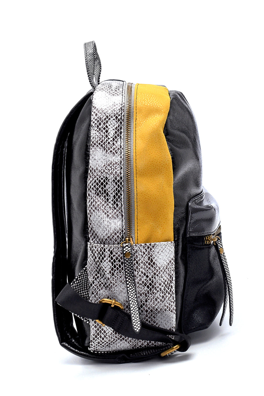 Women's Snakeskin Pattern Detailed Backpack