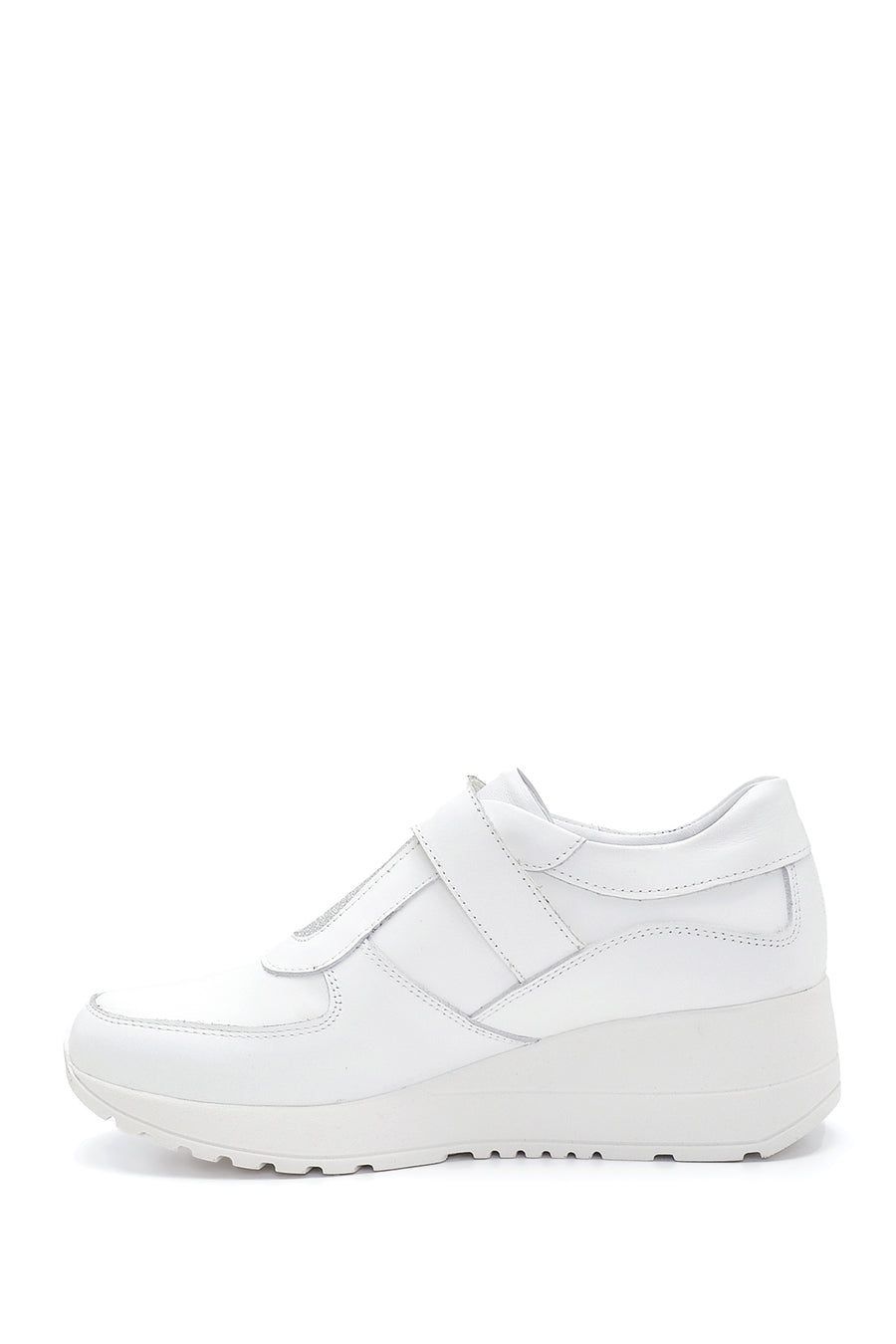 Kadın Beyaz Deri Dolgu Topuk Sneaker