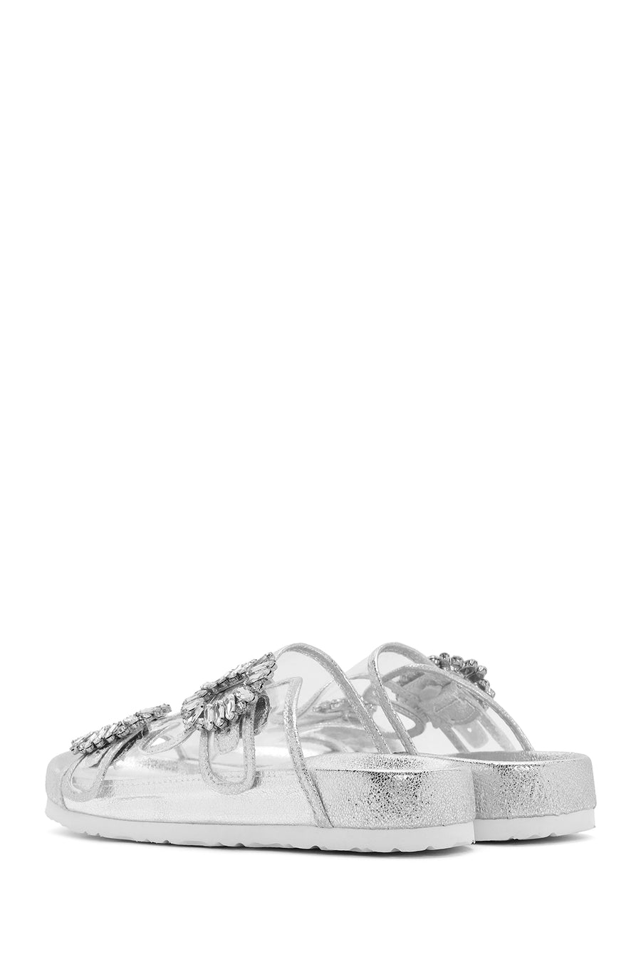 Women's Transparent Double Buckle Stone Slippers