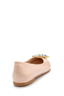 Women's Patent Leather Stone Ballerinas | Derimod