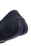 Men's Navy Blue Suede Leather Casual Loafer | Derimod