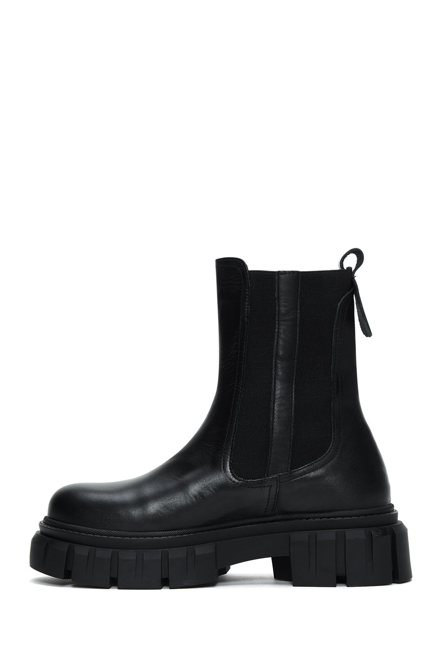 Women's Black Leather Chelsea Boots