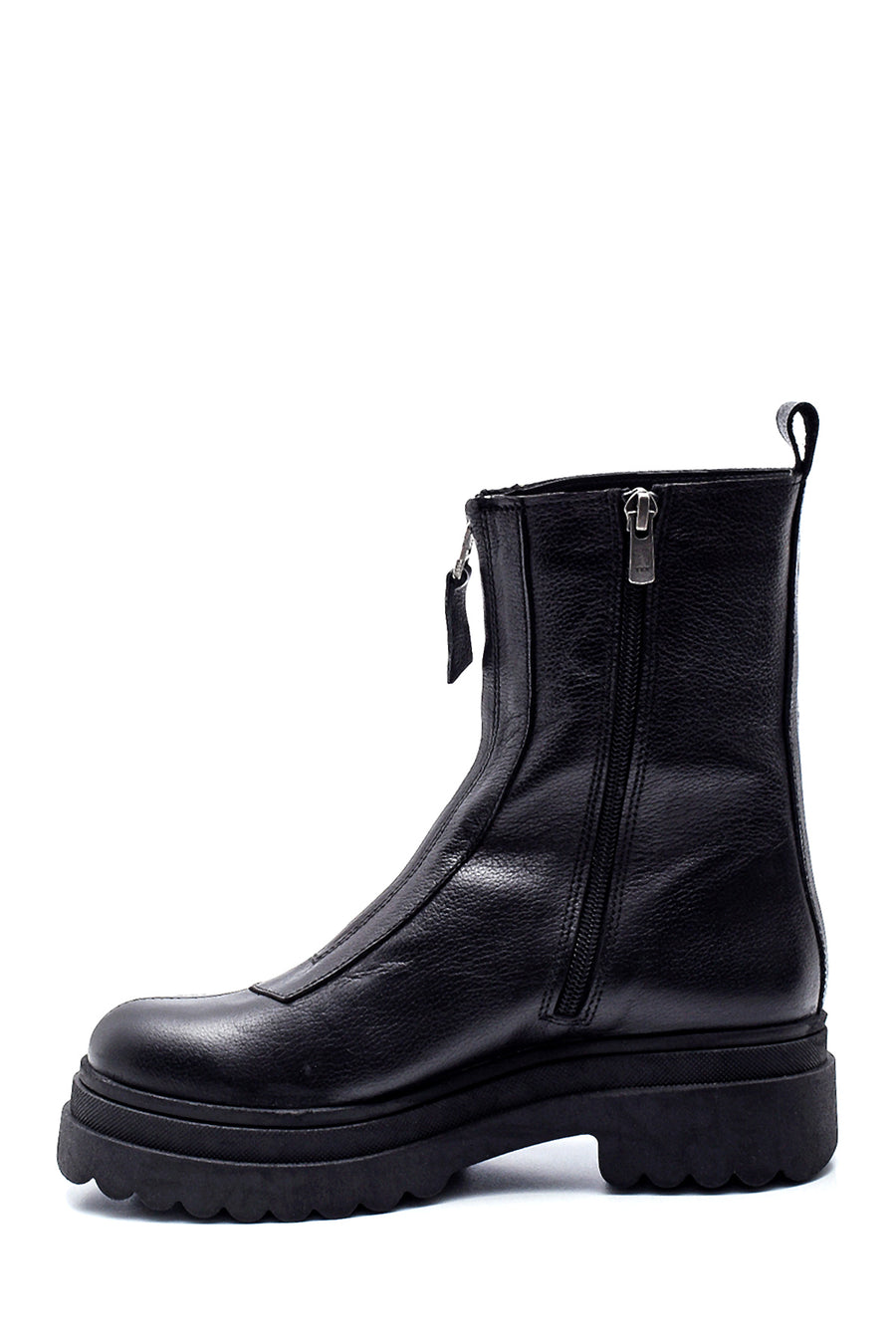 Women's Zippered Leather Boots