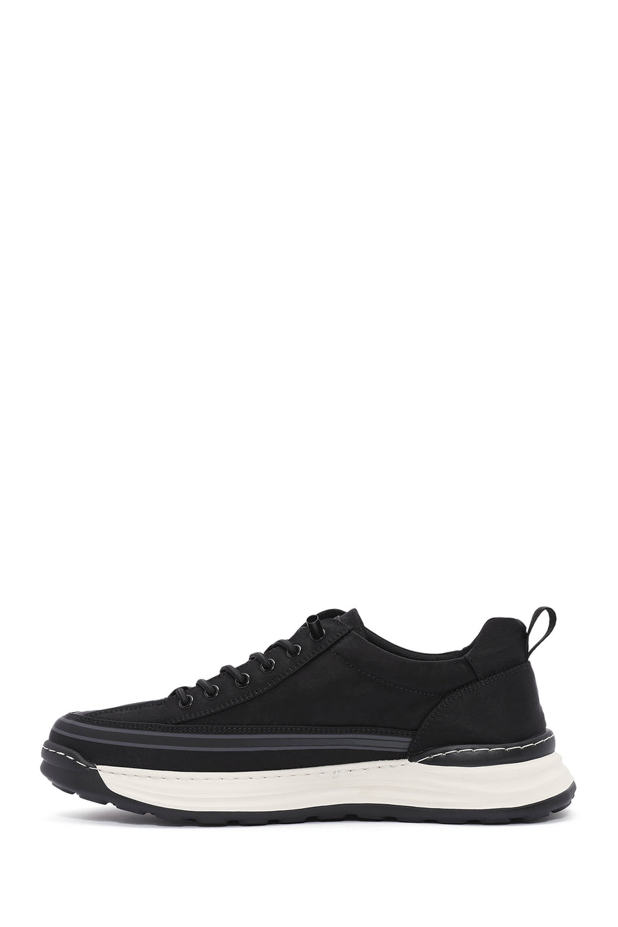 Male Black Lace-up Fabric Sneaker