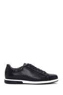 Men's Black Leather Printed Sneaker | Derimod