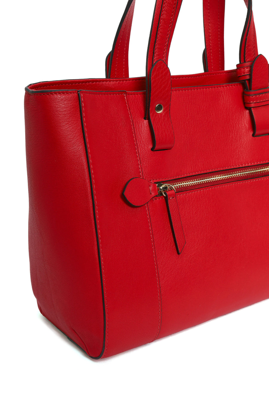 Women's Red Long Strap Leather Shoulder Bag