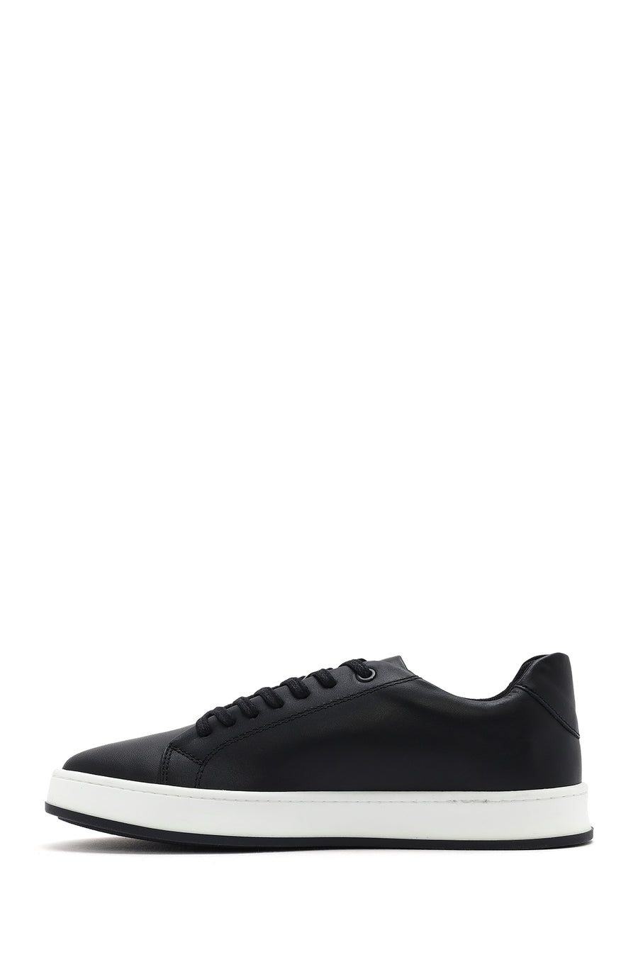 Men's Black Lace-up Leather Sneaker