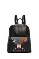 Women's Black Faux Leather Backpack | Derimod