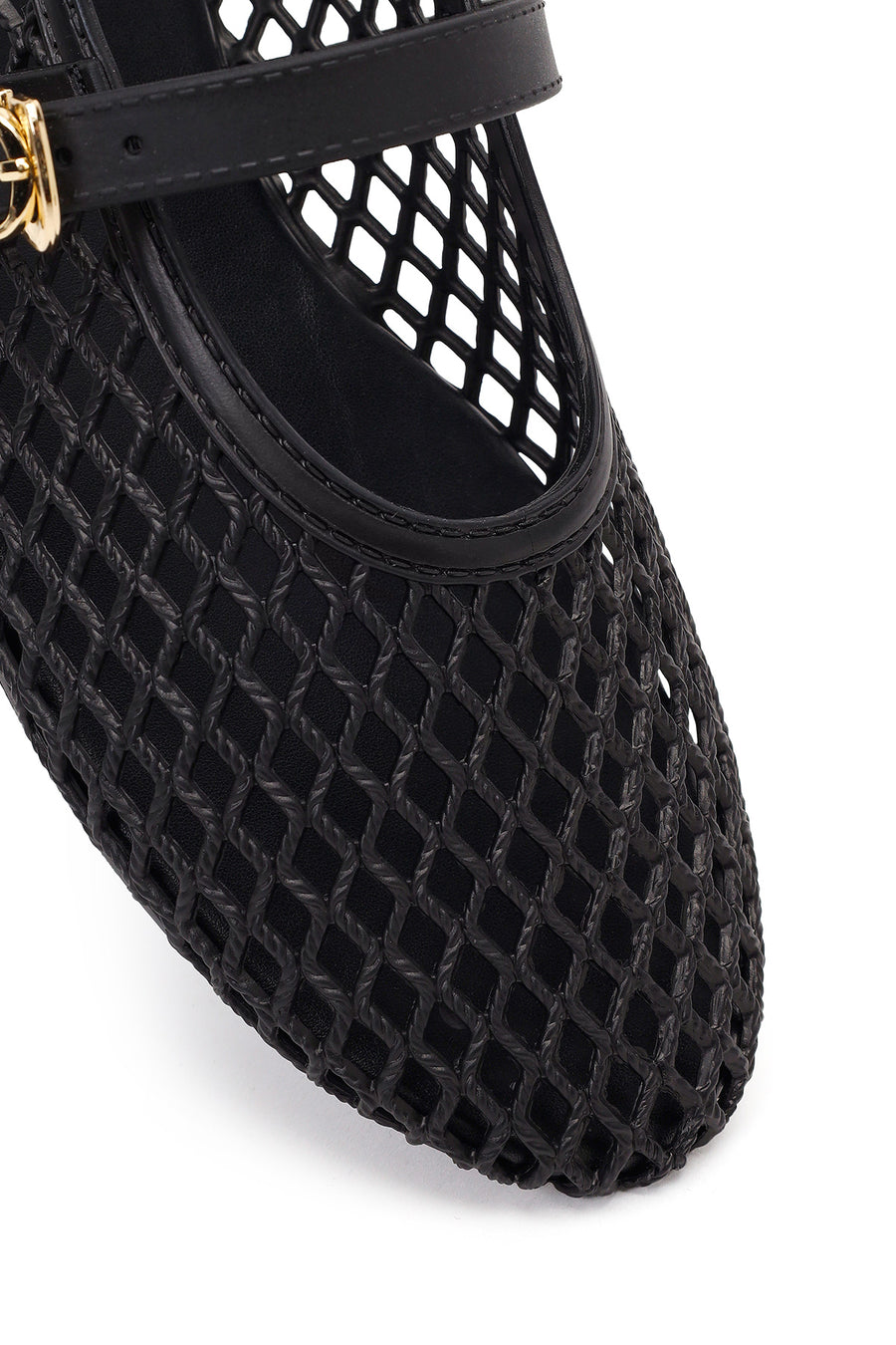 Women's Black Buckled Jelly Ballerinas