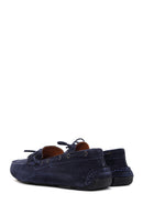 Men's Navy Blue Suede Leather Casual Loafer | Derimod