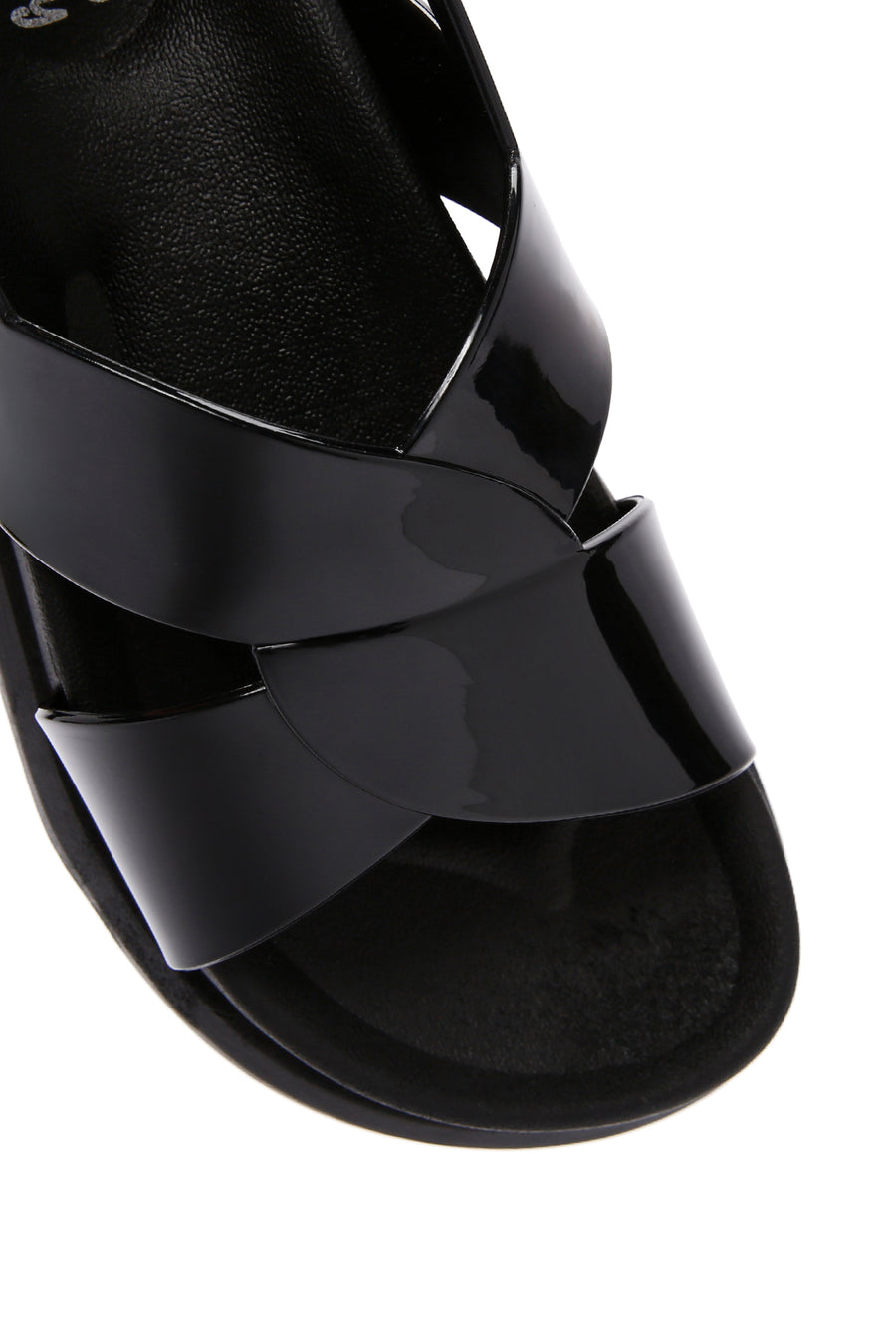 Women's Black Ankle Strap Thick Soled Jelly Sandals