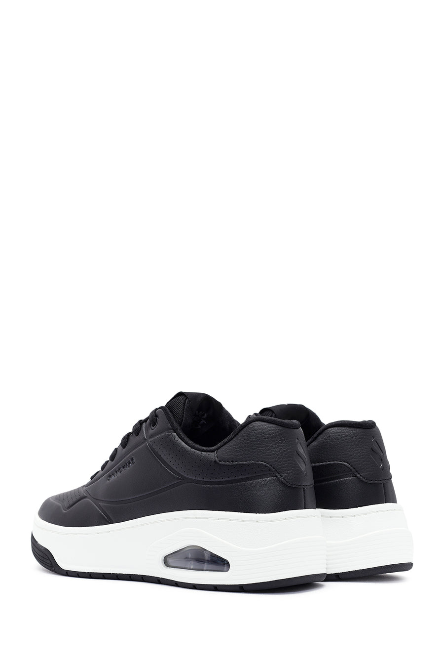 Skechers Men's Black Uno Court Lace-Up Chunky Sole Sneakers