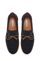 Men's Navy Blue Suede Leather Casual Loafer | Derimod