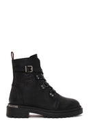 Harley Davidson Woman Black Camiel Zip Closure Leather Boots | Derimod