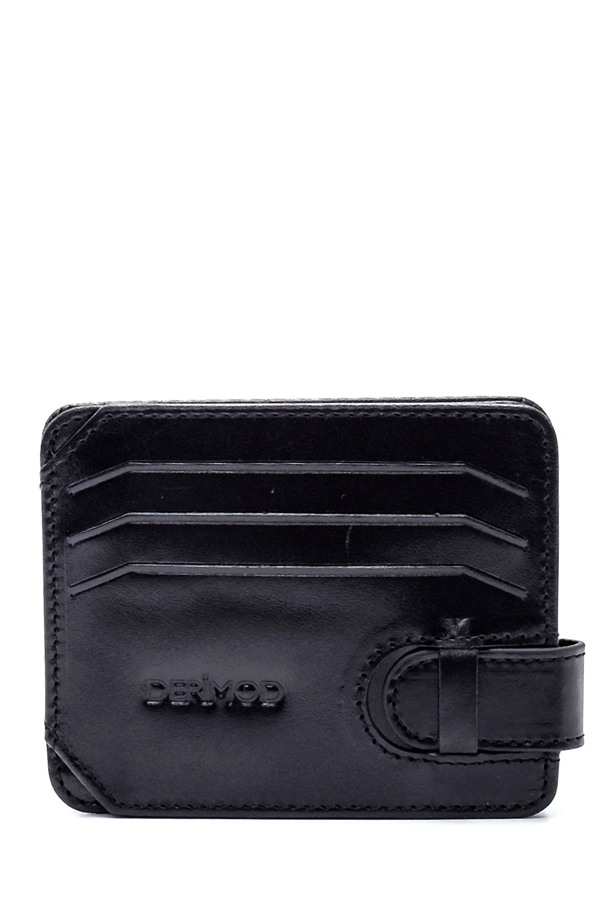 Men's Black Leather Card Holder 000A2D310718 | Derimod