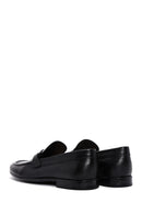 Men's Black Leather Printed Classic Loafer | Derimod