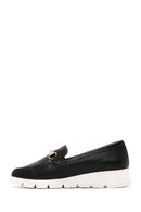 Women's Black Leather Comfort Loafer | Derimod