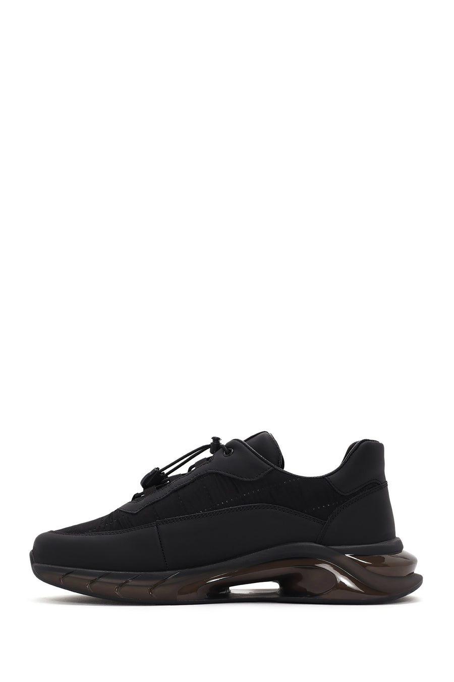 
Men's Black Thick Sole Lace-Up Leather Sneaker
