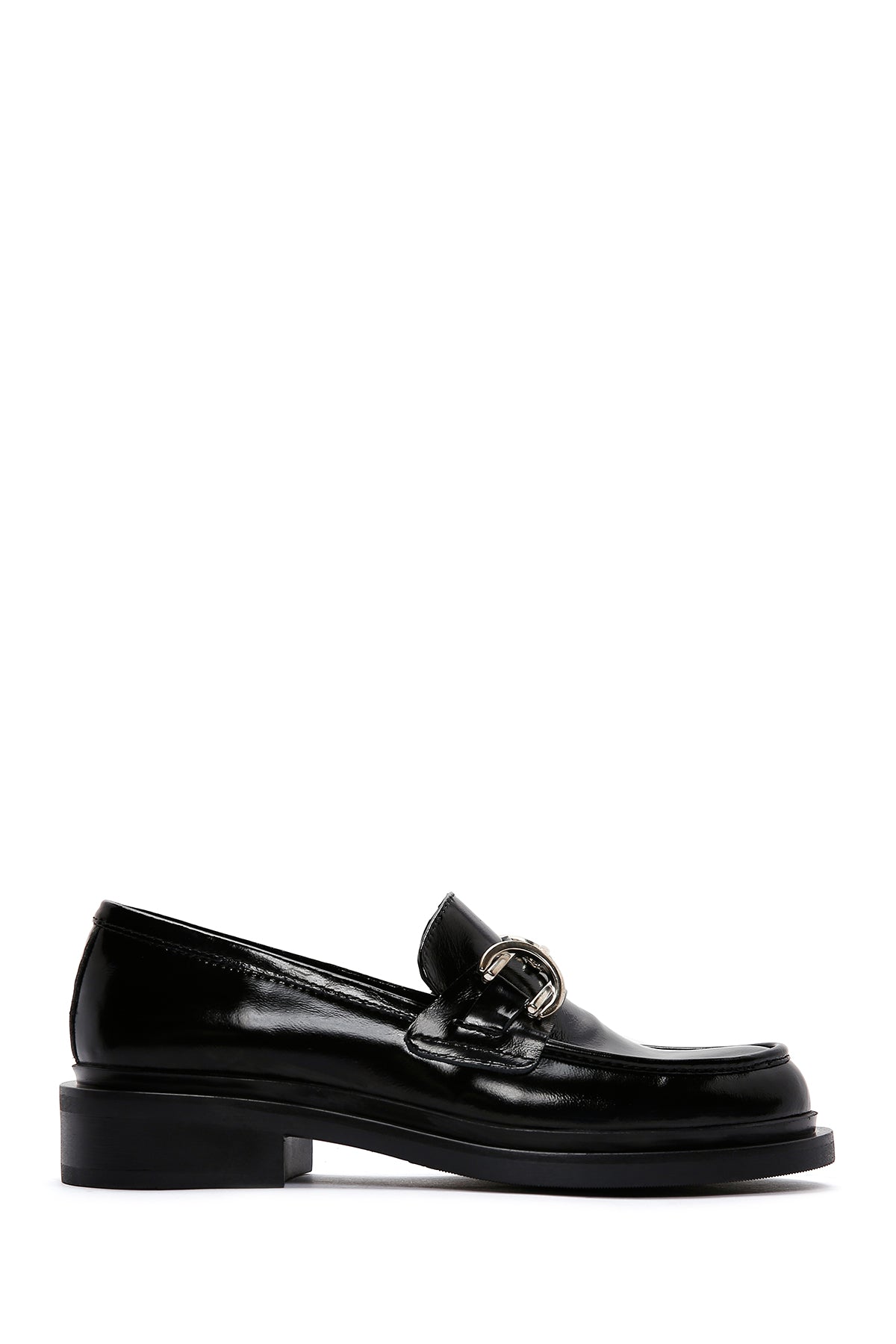 Women's Black Leather Patent Leather Masculine Classic Loafer 23WFD185716 | Derimod