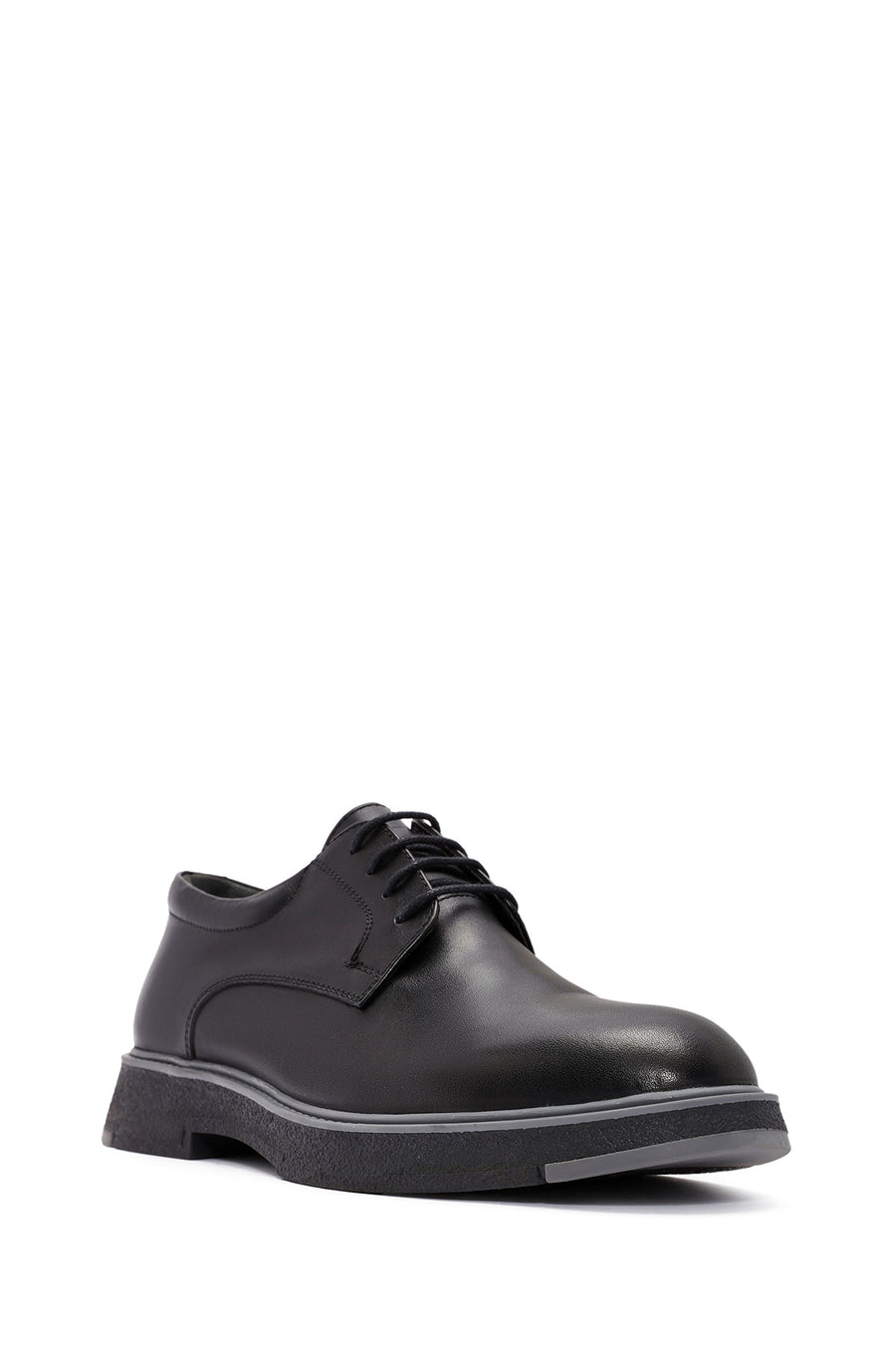 Men's Black Lace-up Leather Casual Shoes