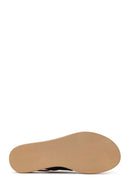 Woman Brown Wedge-Heel Leather Sandal | Derimod