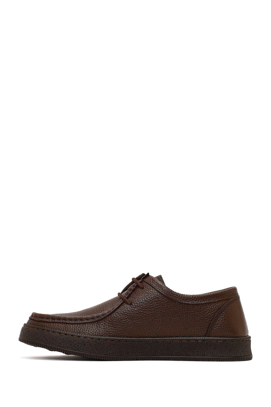 Erkek Kahverengi Bağcıklı Deri Casual Ayakkabı