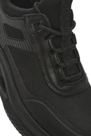 Erkek Siyah Kalın Tabanlı Bağcıklı Kumaş Sneaker | Derimod