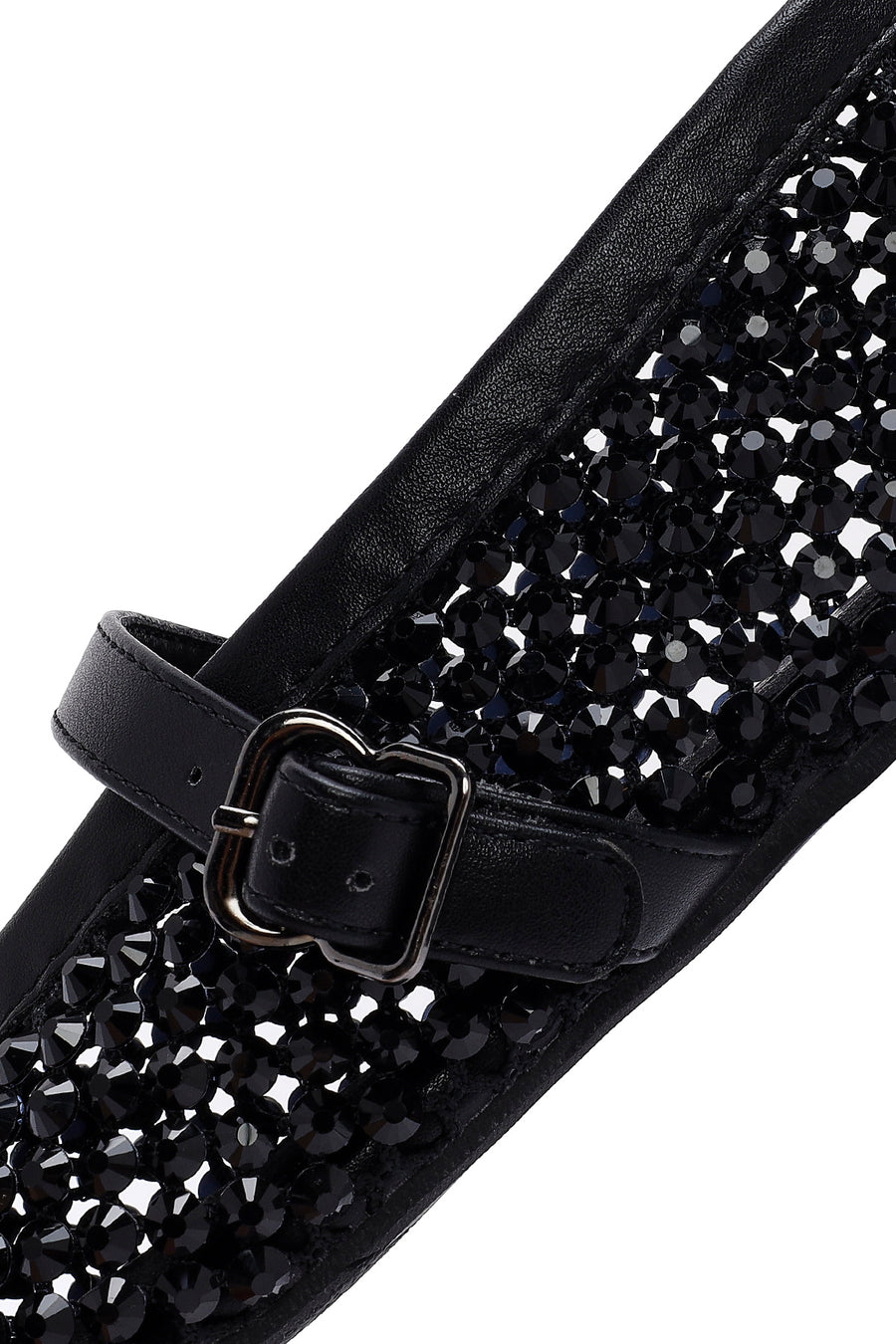 Women's Black Mesh Stoned Ballerinas
