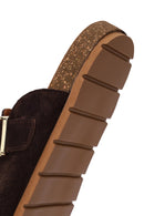 Women's Brown Tassel Suede Leather Slippers | Derimod