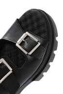 Women's Black Thick Soled Comfort Slippers | Derimod