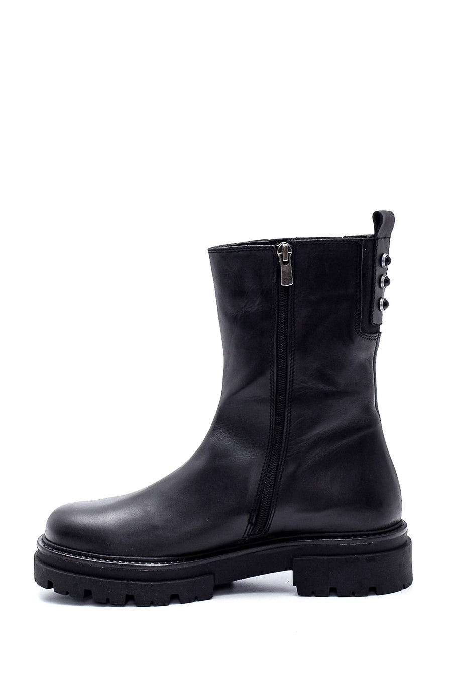 Women's Leather Zippered Long Boots