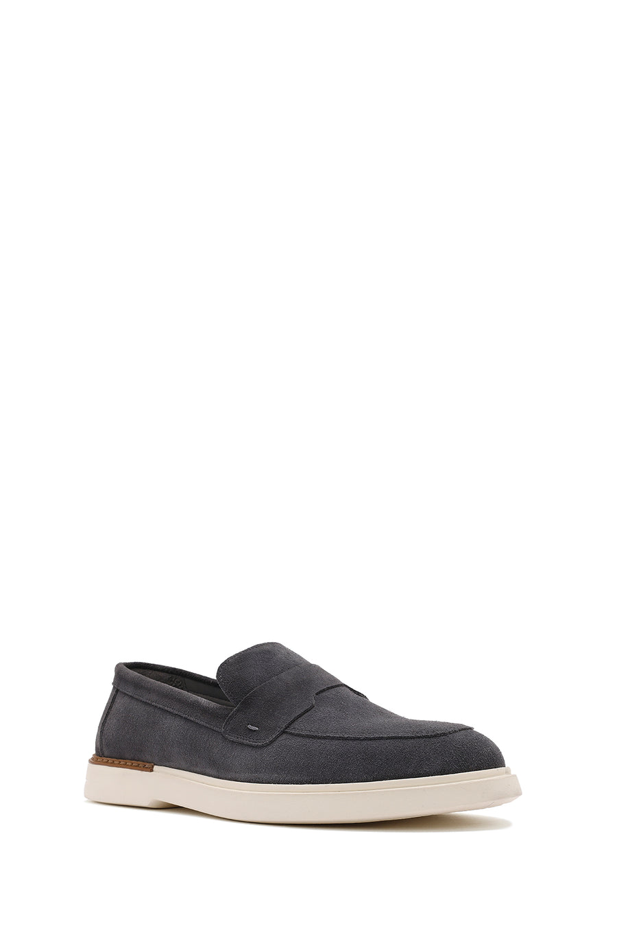 Erkek Gri Süet Deri Casual Loafer