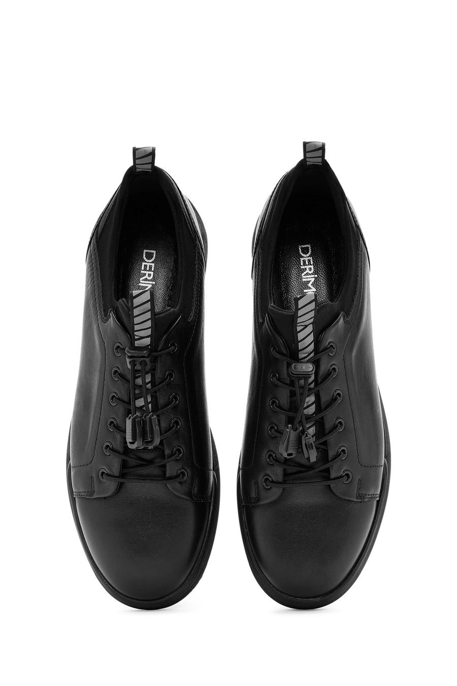 Men's Black Lace-up Leather Sneaker