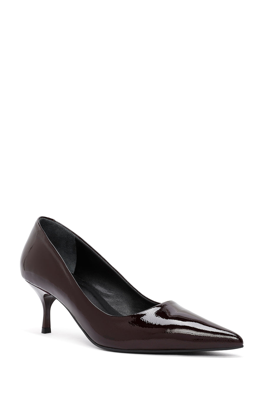 Kadın Bordo İnce Topuklu Deri Stiletto