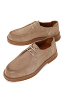 Male Beige Lace-Up Thick-Soled Suede Casual Shoes | Derimod