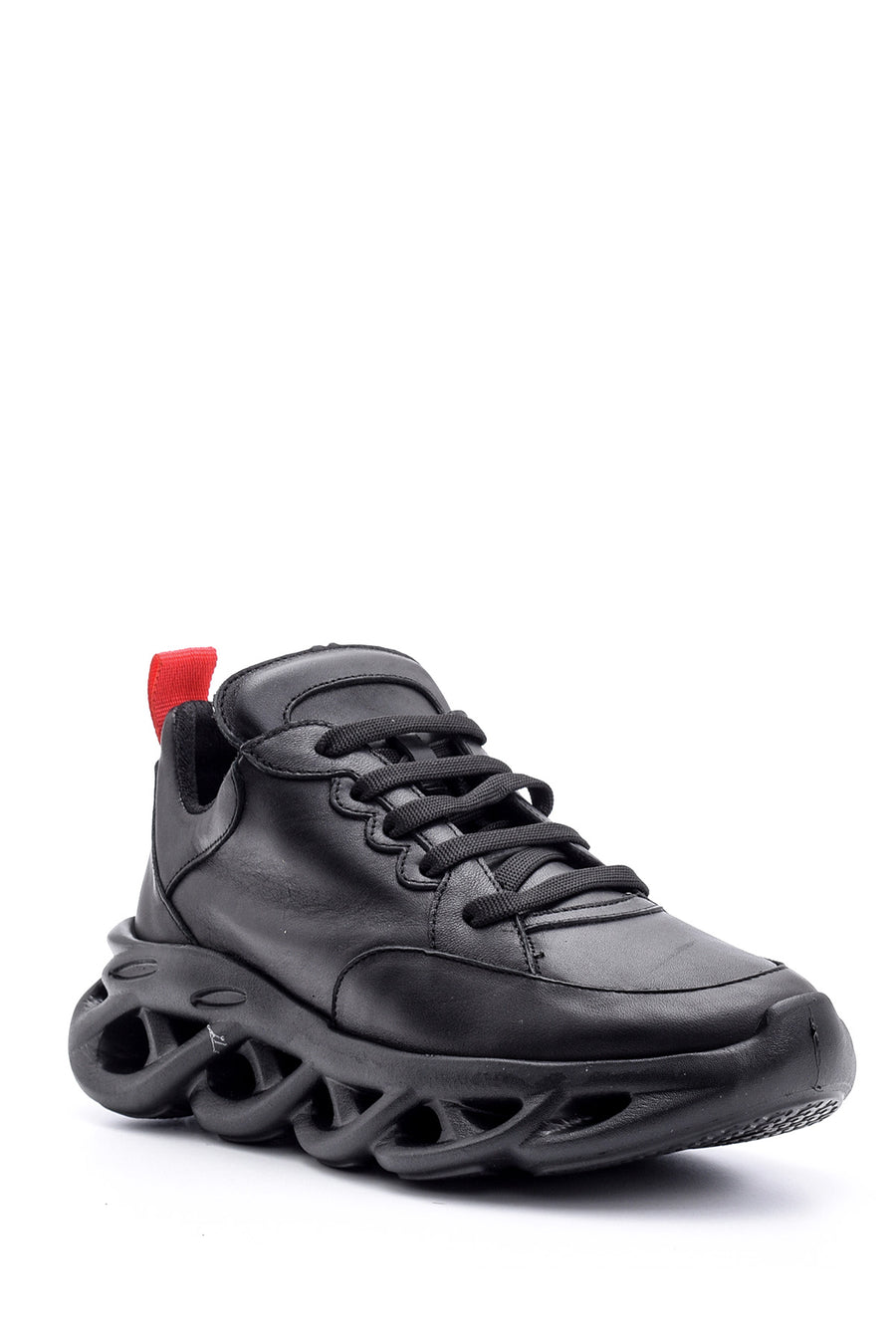 Kadın Taban Detaylı Deri Sneaker