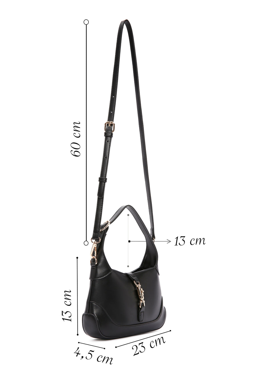 Women's Black Long Strap Shoulder Bag