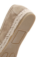 Women's Beige Suede Leather Espadrille | Derimod