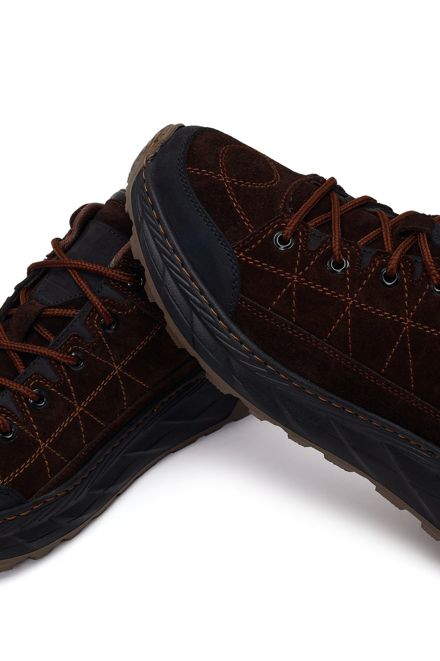 Erkek Kahverengi Bağcıklı Kalın Tabanlı Süet Deri Sneaker