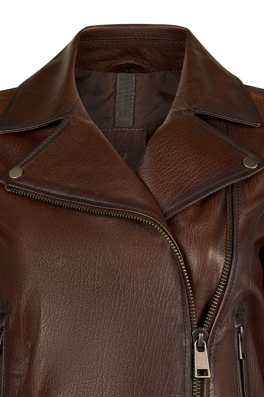 Melody Woman Brown Short Leather Jacket