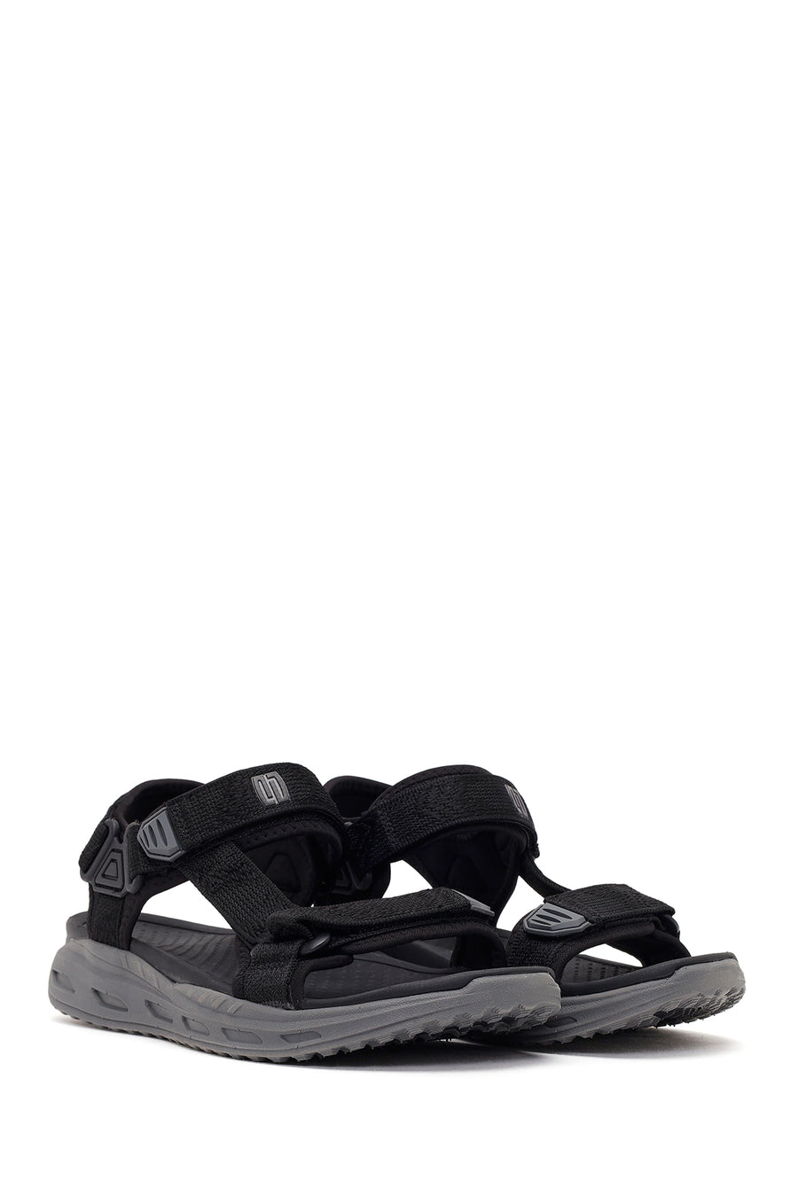 Derimod Zero Male Black Strappy Fabric Sandals