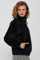 Insbruck Women's Black Plush Jacket | Derimod