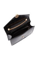 Women's Black Long Strap Crocodile Crossbody Bag | Derimod