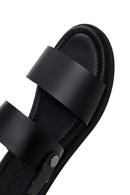 Men's Black Leather Sandals | Derimod