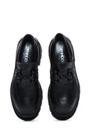 Women's Black Thick Soled Masculine Loafer | Derimod