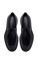 Male Black Thick-Soled Leather Loafer | Derimod